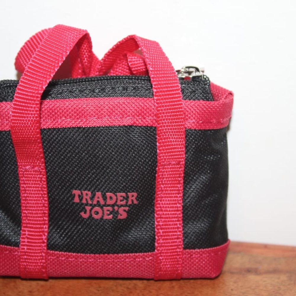 Trader Joe's Black and Pink Mini Tote Bag